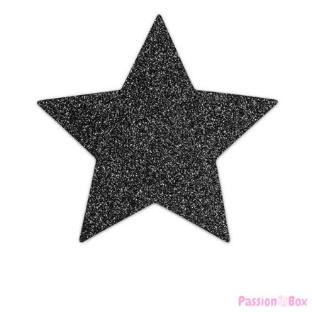 BIJOUX - INDISCRETS FLASH BLACK STAR NIPPLE CAPS