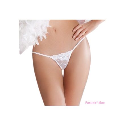 PASSION - MICRO WHITE THONG ONE SIZE WITH LACE