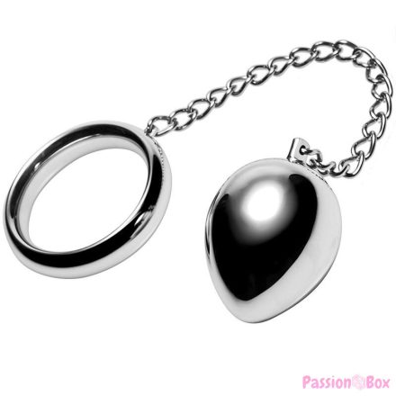 METAL HARD - COCK RING 50MM + CHAIN WITH METAL BALL
