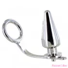 METAL HARD - STEEL RING WITH ANAL PLUG 45 X 50MM
