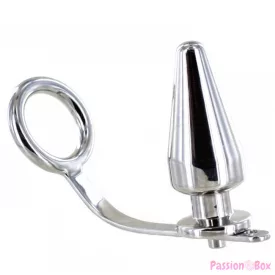 METAL HARD - STEEL RING WITH ANAL PLUG 45 X 50MM