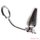 METAL HARD - STEEL RING WITH ANAL PLUG 45 X 50MM