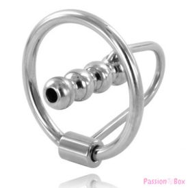 METAL HARD - GLAND RING WITH URETHRAL PLUG 28MM
