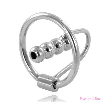METAL HARD - GLAND RING WITH URETHRAL PLUG 28MM
