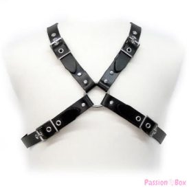 LEATHER BODY - BLACK BUCKLE HARNESS FOR MEN