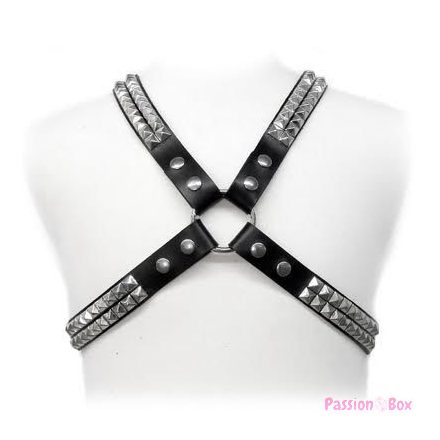LEATHER BODY - PYRAMID STUD HARNESS