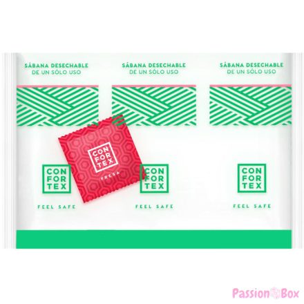 CONFORTEX - DISPOSABLE HYGIENIC SHEETS, INDIVIDUAL BAG + STRAWBERRY CONDOM