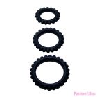 BAILE - TITAN SET 3PCS COCK RING BLACK 2.8 + 2.4 + 1.9 CM
