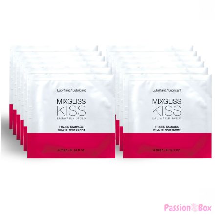 MIXGLISS - WATER BASED LUBRICANT STRAWBERRY FLAVOR 12 SINGLE DOSE 4 ML