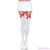 LEG AVENUE - NYLON THIGH HIGHS WITH BOW WHITE / RED