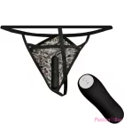 BAILE - THONG WITH VIBRATING BULLET AND REMOTE CONTROL BLACK