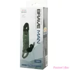 BAILE - BRAVE MAN PENIS COVER WITH RABBIT BLACK 16.5 CM