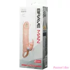 BAILE - BRAVE MAN PENIS COVER WITH RABBIT AND DOUBLE ENGINE FLESH 16.5 CM