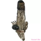 BAILE - BRAVE MAN PENIS COVER WITH CLIT AND ANAL STIMULATION DOUBLE BULLET BLACK 16.5 CM