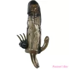 BAILE - BRAVE MAN PENIS COVER WITH CLIT AND ANAL STIMULATION DOUBLE BULLET BLACK 16.5 CM