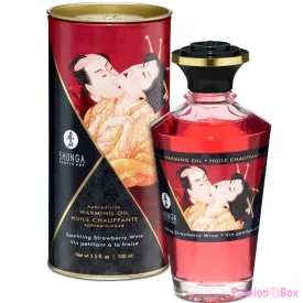   SHUNGA - STRAWBERRIES AND CAVA HEAT EFFECT MASSAGE OIL 100 ML