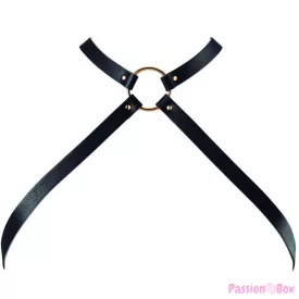 BIJOUX - INDISCRETS MAZE CROSSED CHEST HARNESS BLACK