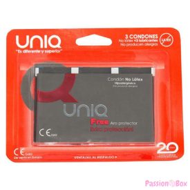 UNIQ - FREE LATEX FREE CONDOMS WITH PROTECTIVE RING 3 UNITS