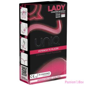   UNIQ - LADY CONDOM LATEX FREE FEMALE CONDOMS WITH GARTER BELT 3 UNITS