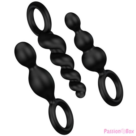 SATISFYER - ANAL PLUGS SET 3 PCS BLACK