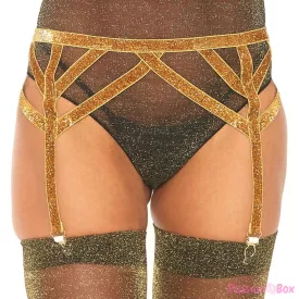 LEG AVENUE - LUREX ELASTIC GARTER BELT ONE SIZE