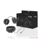 FETISH SUBMISSIVE - VEGAN LEATHER NECKLACE AND HANDCUFFS WITH NOPRENE LINING