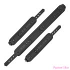 FETISH SUBMISSIVE - VEGAN LEATHER NECKLACE AND HANDCUFFS WITH NOPRENE LINING