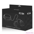 FETISH SUBMISSIVE - VEGAN LEATHER NECKLACE AND HANDCUFFS WITH NOPRENE LINING