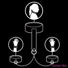 FETISH SUBMISSIVE - VEGAN LEATHER NECKLACE AND HANDCUFFS WITH NOPRENE LINING