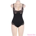 SUBBLIME - QUEEN PLUS TEDDY WITH CLEARS AND FRINGES BLACK