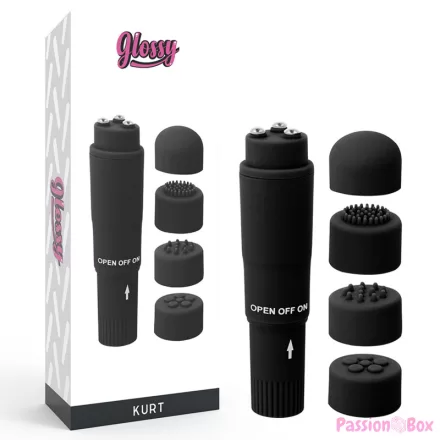 GLOSSY - KURT POCKET MASSAGER BLACK