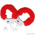 DARKNESS - RED LINED METAL HANDCUFFS