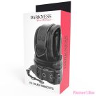 DARKNESS - ADJUSTABLE BLACK LEATHER HANDS HANDCUFFS