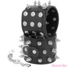 DARKNESS - SKULLS AND BONES BLACK SPIKED HANDCUFFS