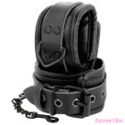 DARKNESS - BLACK LEATHER HANDCUFFS AND COLLAR