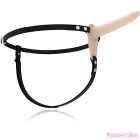 FETISH SUBMISSIVE HARNESS - FLESH SILICONE VIBRATOR 15 CM