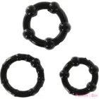 SEVEN CREATIONS - SET OF THREE BLACK PENIS RINGS