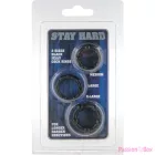 SEVEN CREATIONS - SET OF THREE BLACK PENIS RINGS