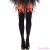 LEG AVENUE - BLACK NYLON THIGH HIGHS WITH RED BOW ONE SIZE