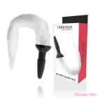 DARKNESS - SILICONE ANAL PLUG WITH WHITE TAIL
