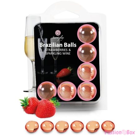 SECRETPLAY - SET 6 BRAZILIANS BALLS STRAWBERRIES WITH CAVA