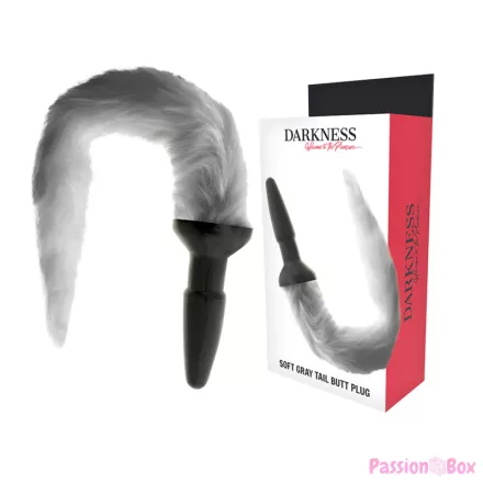 DARKNESS - SILICONE ANAL PLUG WITH GRAY TAIL
