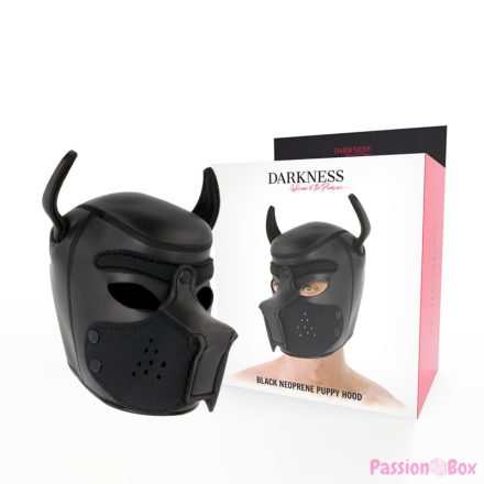 DARKNESS - NEOPRENE DOG MASK WITH REMOVABLE MUZZLE L