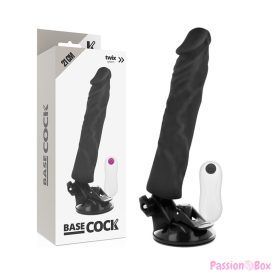   BASECOCK - REALISTIC VIBRATOR REMOTE CONTROL BLACK 21 CM -O- 4 CM