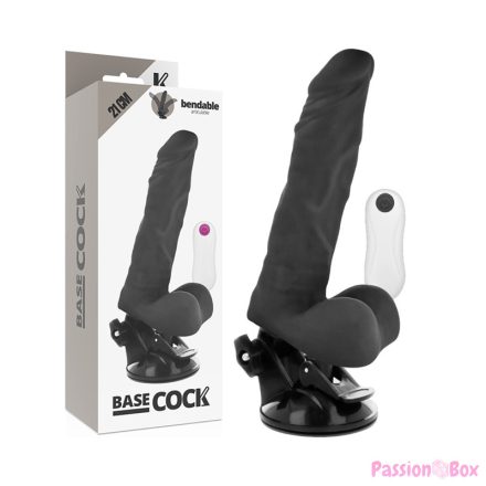 BASECOCK - VIBRADOR ARTICULABLE CONTROL REMOTO NEGRO 21 CM -O- 5 CM