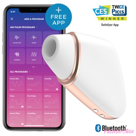 SATISFYER - LOVE TRIANGLE AIR PULSE STIMULATOR & VIBRATOR WHITE