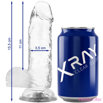 X RAY - CLEAR COCK WITH BALLS 15.5 CM -O- 3.5 CM