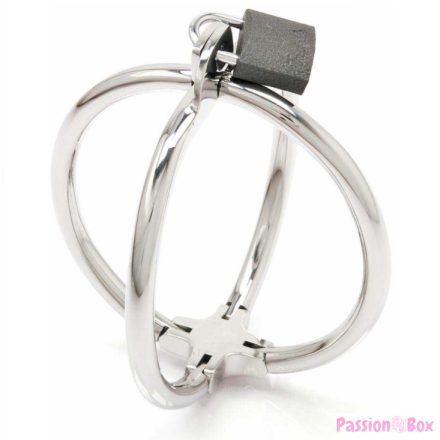 METAL HARD - CRISS CROSS HANDCUFF STAINLESS STEEL RESTRAINTS