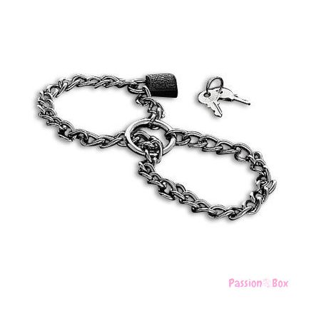 METAL HARD - HANDCUFFS WITH STAINLESS STEEL CHAIN.