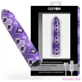   CUSTOM BULLETS - RECHARGEABLE SNAKE PURPLE MAGNETIC BULLET 10 INTENSITIES